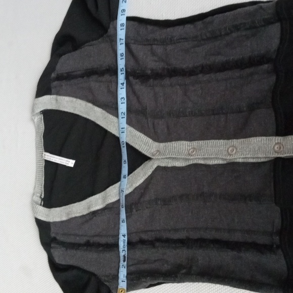 Antipast Wool/Silk Blend Cardigan Black & Gray Sweater Size M/L - Picture 3 of 10